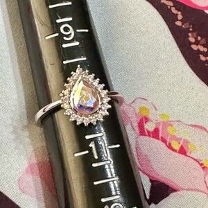 Fragrant Jewels Silver Ring with Opal and Crystal Accents